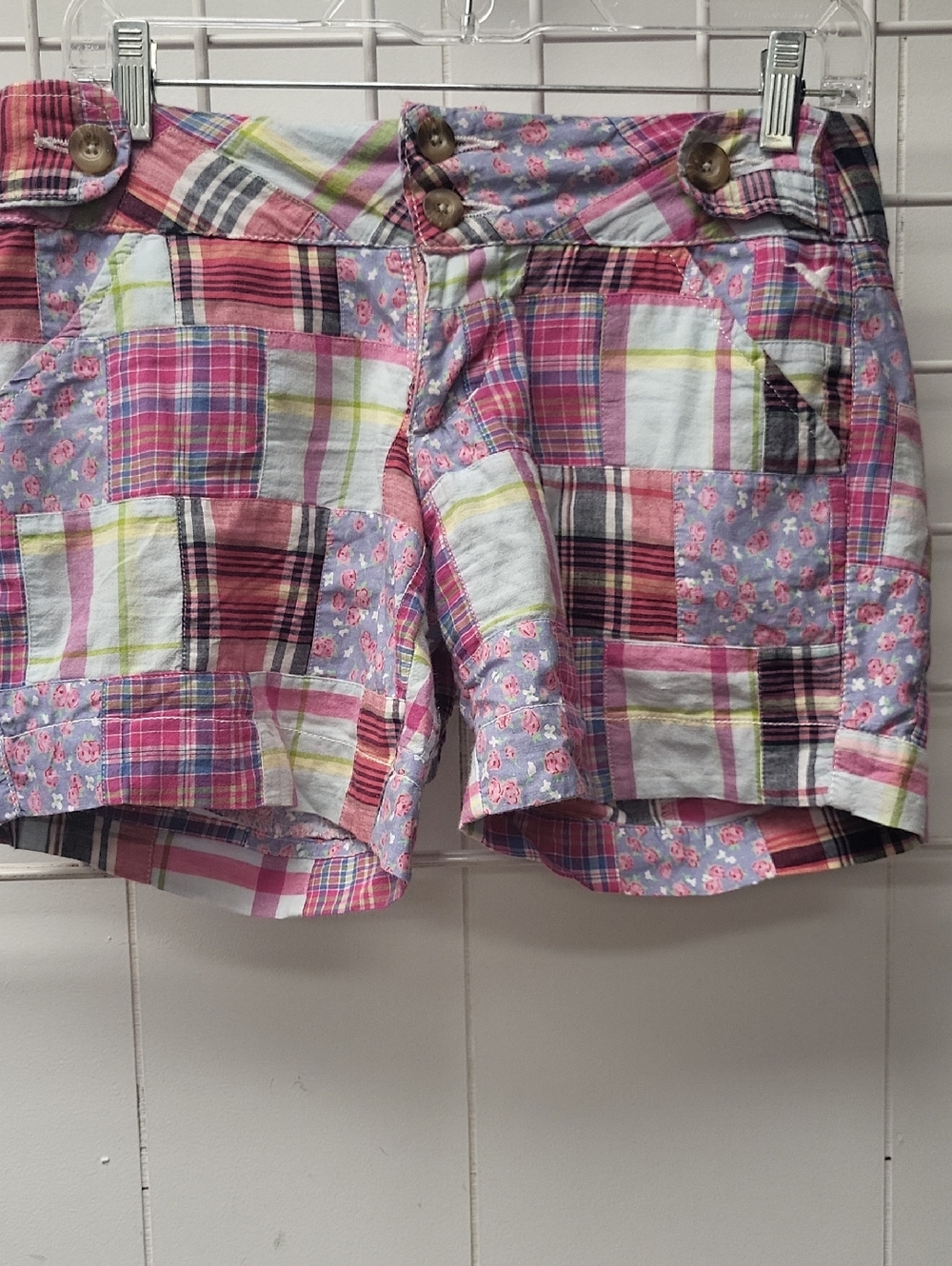 GRANE Women's Pink Patchwork Cotton Shorts, SIZE 5